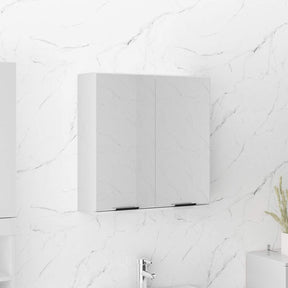 Vidaxl badkamerkast met spiegel 64x20x67 cm hoogglans wit