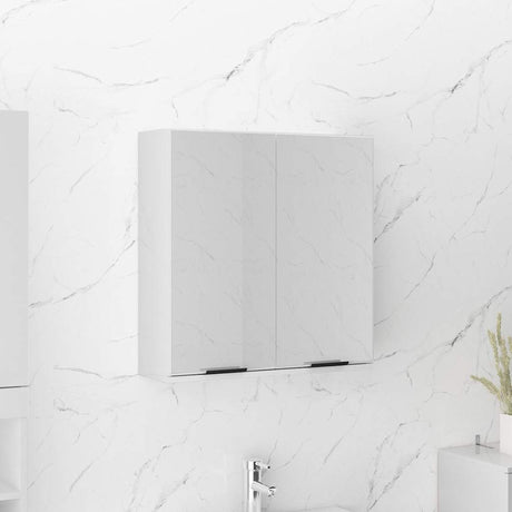Vidaxl badkamerkast met spiegel 64x20x67 cm hoogglans wit