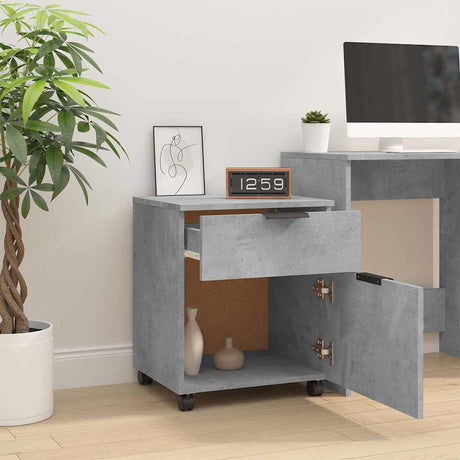 Vidaxl dossierkast verrijdbaar 45x38x54 cm bewerkt hout betongrijs