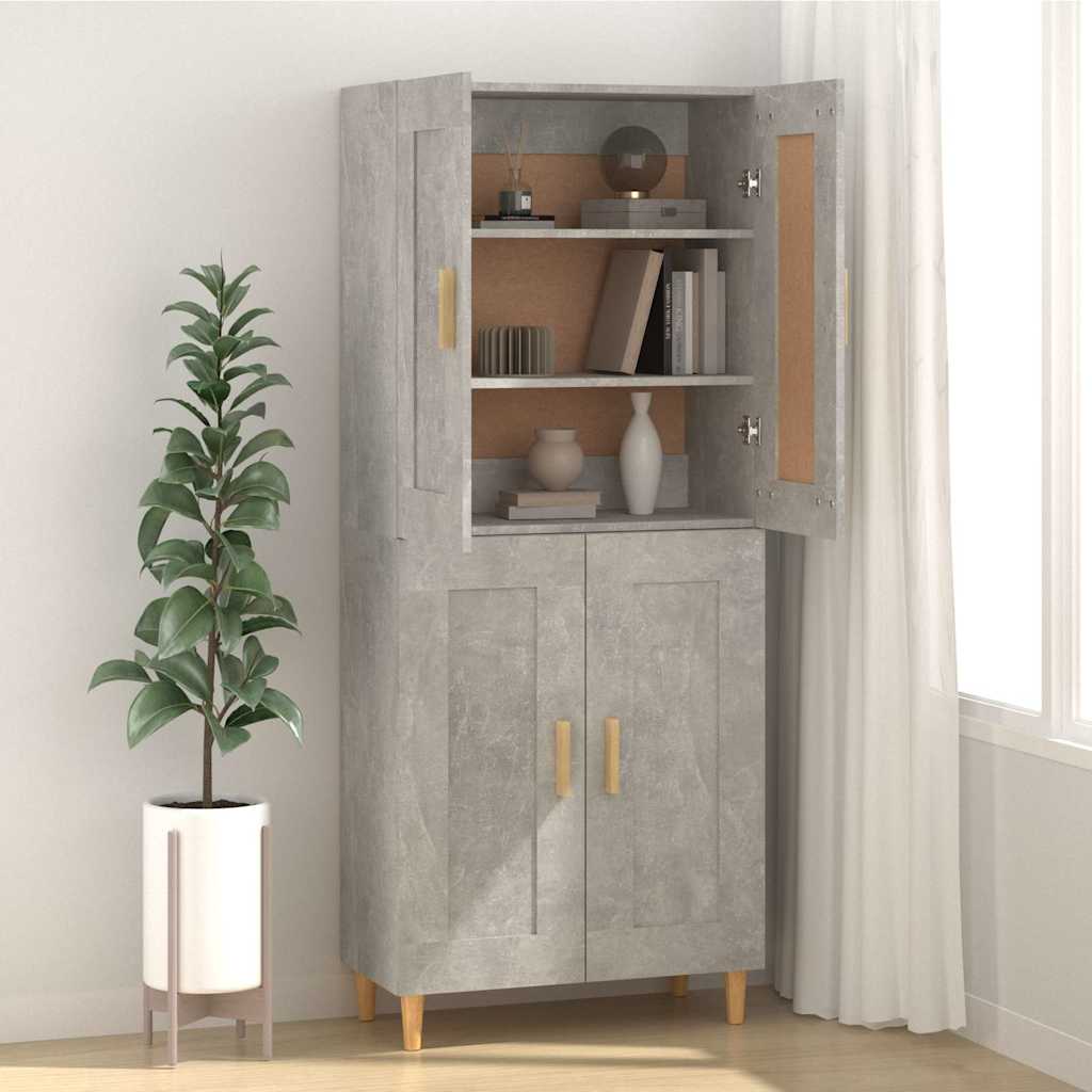 Vidaxl dressoir 69,5x34x90 cm bewerkt hout betongrijs