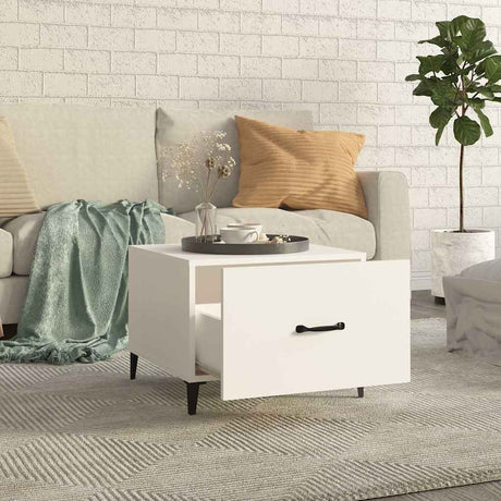Vidaxl salontafel 2 st met metalen poten 50x50x40 cm wit