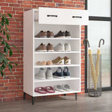 VIDAXL -Schuhschrank 60x35x105 cm propertiertes Holz weiß
