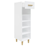 VIDAXL -Schuhschrank 30x35x105 cm propertiertes Holz weiß