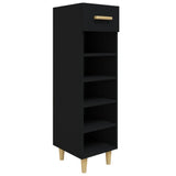 Vidaxl Schuhschrank 30x35x105 cm propertiertes Holzschwarz