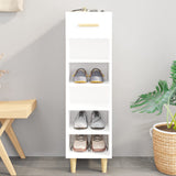 Vidaxl Schuhschrank 30x35x105 cm verarbeitetes Holz Hochglanz weiß