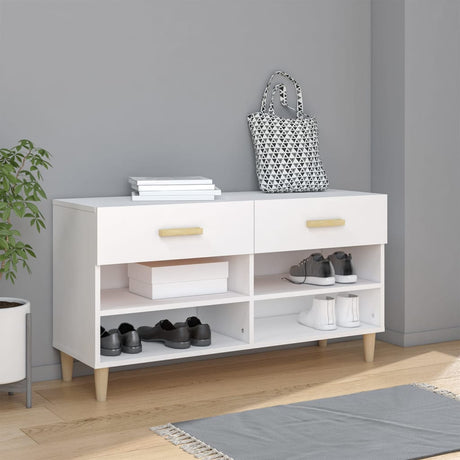 Vidaxl Schuhschrank 102x35x55 cm verarbeitetes Holz weiß