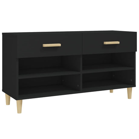 Vidaxl Schuhschrank 102x35x55 cm propertiertes Holzschwarz