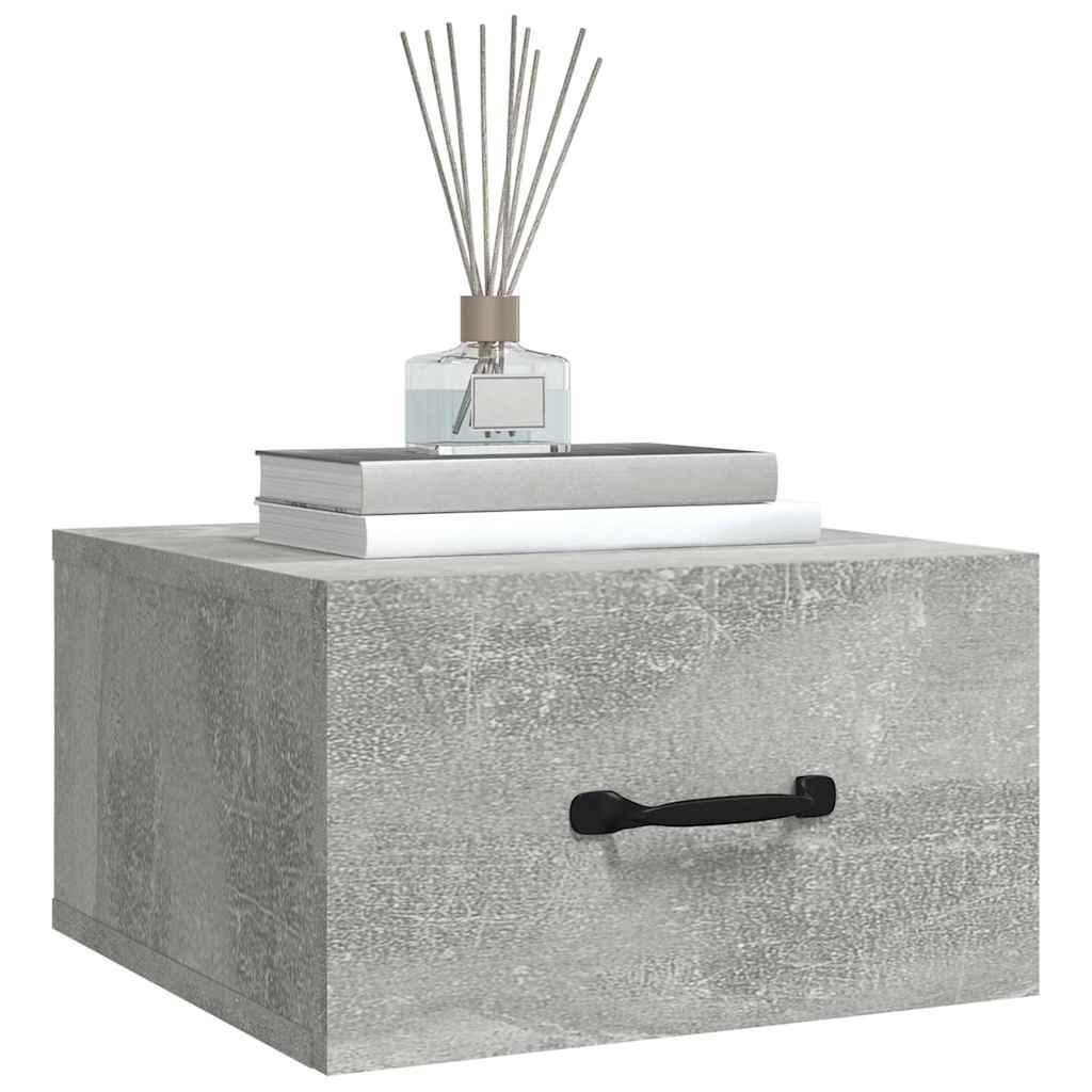 Vidaxl nachtkastjes 2 st wandgemonteerd 35x35x20 cm betongrijs