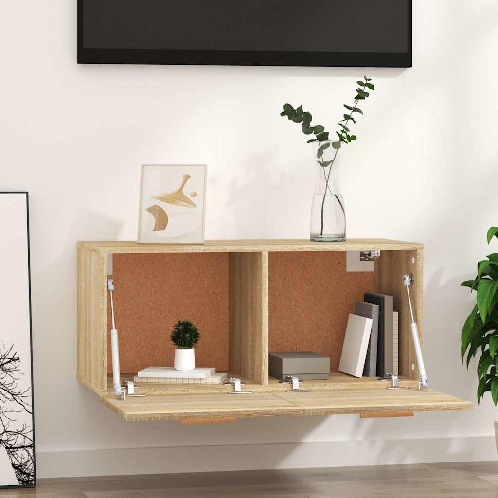 Vidaxl wandkast 80x35x36,5 cm bewerkt hout sonoma eikenkleurig