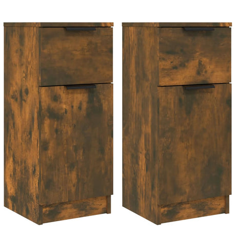 Vidaxl dressoirs 2 st 30x30x70 cm bewerkt hout gerookt eikenkleurig