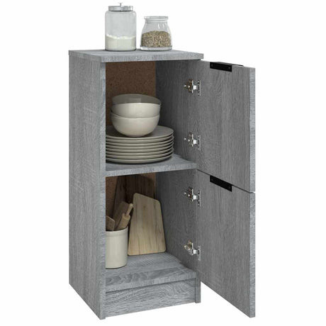 Vidaxl dressoir 30x30x70 cm bewerkt hout grijs sonoma eikenkleurig