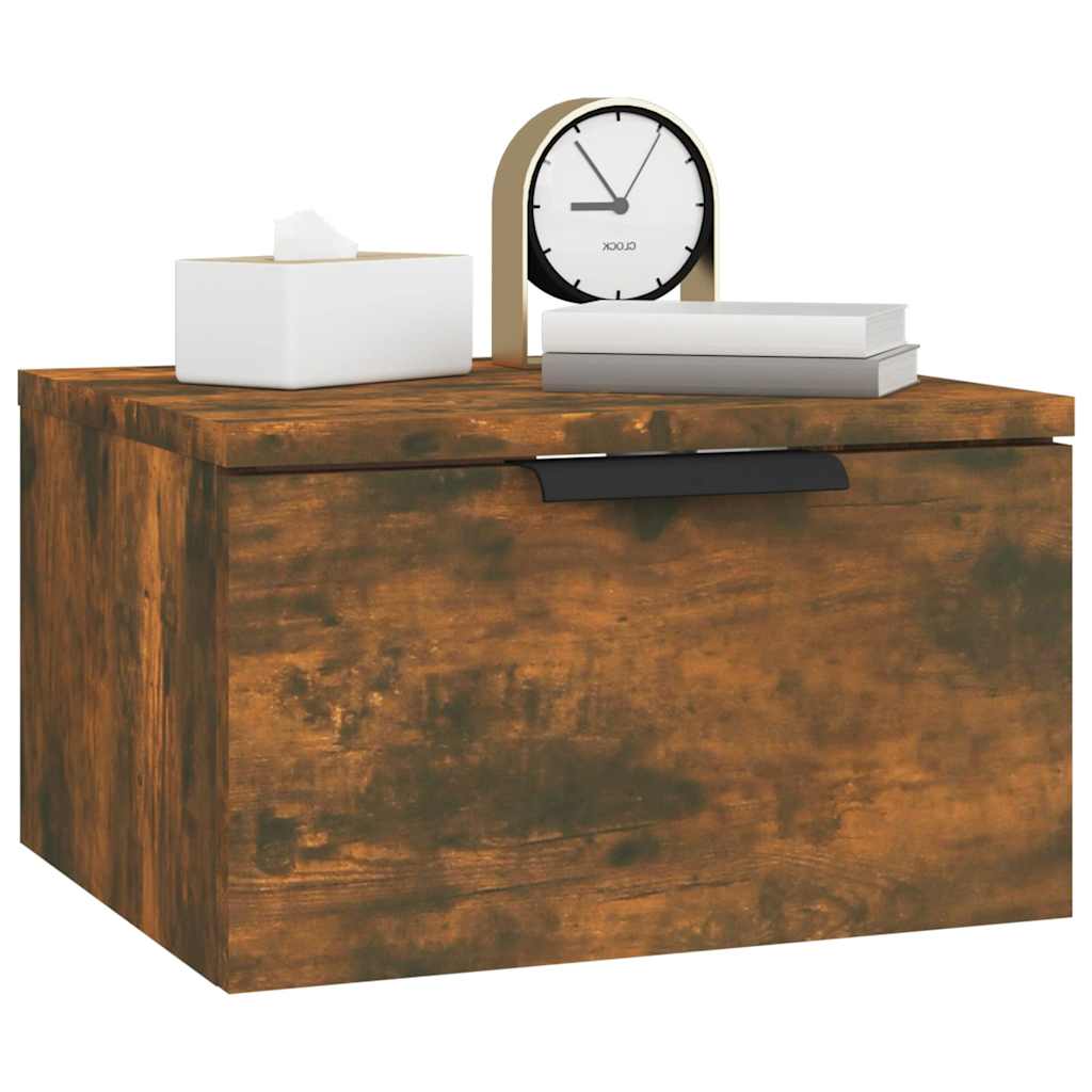 Vidaxl nachtkastjes 2 st wandgemonteerd 34x30x20 cm gerookt eikenkleur