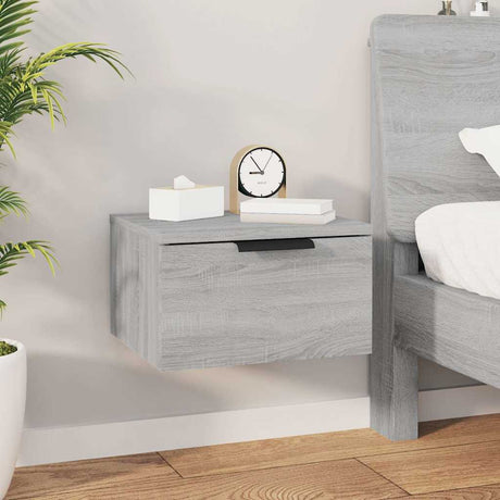 Vidaxl nachtkastjes 2 st wandgemonteerd 34x30x20 cm grijs sonoma eiken