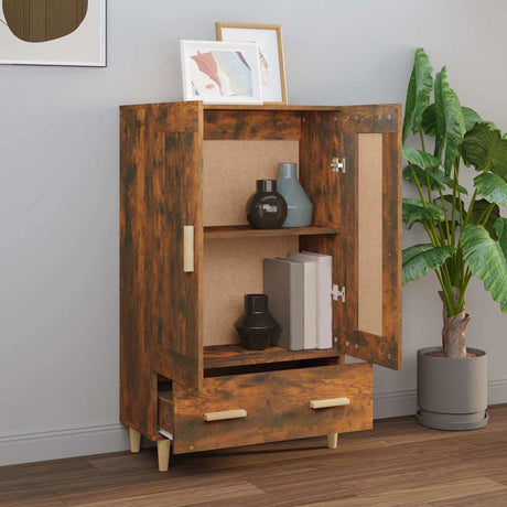Vidaxl hoge kast 70x31x115 cm bewerkt hout gerookt eikenkleurig
