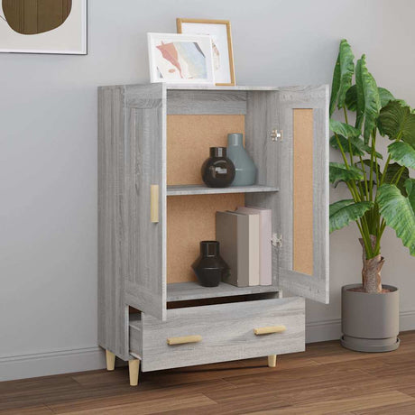 Vidaxl hoge kast 70x31x115 cm bewerkt hout grijs sonoma eikenkleurig