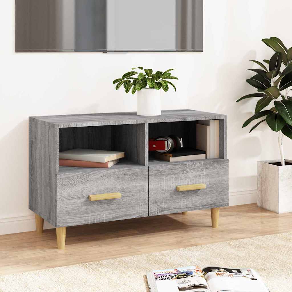 Vidaxl tv-meubel 80x36x50 cm bewerkt hout grijs sonoma eikenkleurig