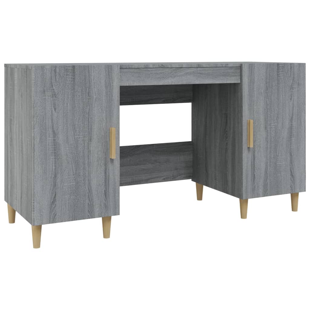 Vidaxl bureau 140x50x75 cm bewerkt hout grijs sonoma eikenkleurig