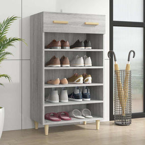 Vidaxl schoenenkast 60x35x105 cm bewerkt hout grijs sonoma eikenkleur