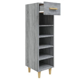 VIDAXL -Schuhschrank 30x35x105 cm propertiertes Holzgrau Sonoma Eiche Farbe