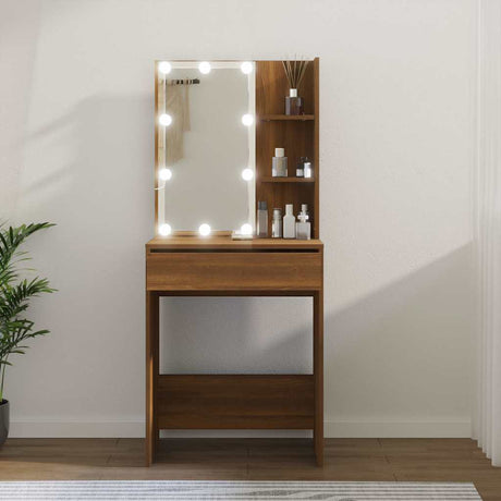 Vidaxl kaptafel met led-verlichting 60x40x140 cm bruin eikenkleur