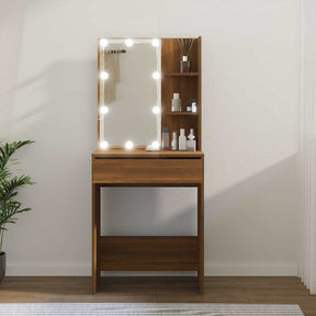 Vidaxl kaptafel met led-verlichting 60x40x140 cm bruin eikenkleur