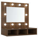 Vidaxl spiegelkast met led-verlichting 60x31,5x62 cm bruin eikenkleur