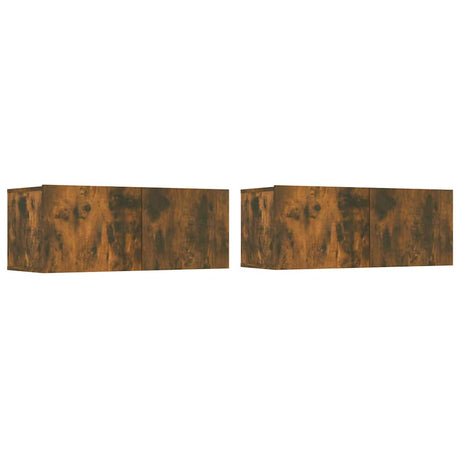 Vidaxl tv-meubelen 2 st 80x30x30 cm bewerkt hout gerookt eikenkleur