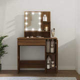 Vidaxl kaptafel met led-verlichting 86,5x35x136 cm bruin eikenkleur