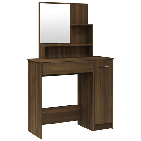 Vidaxl kaptafel met spiegel 86,5x35x136 cm bruin eikenkleur