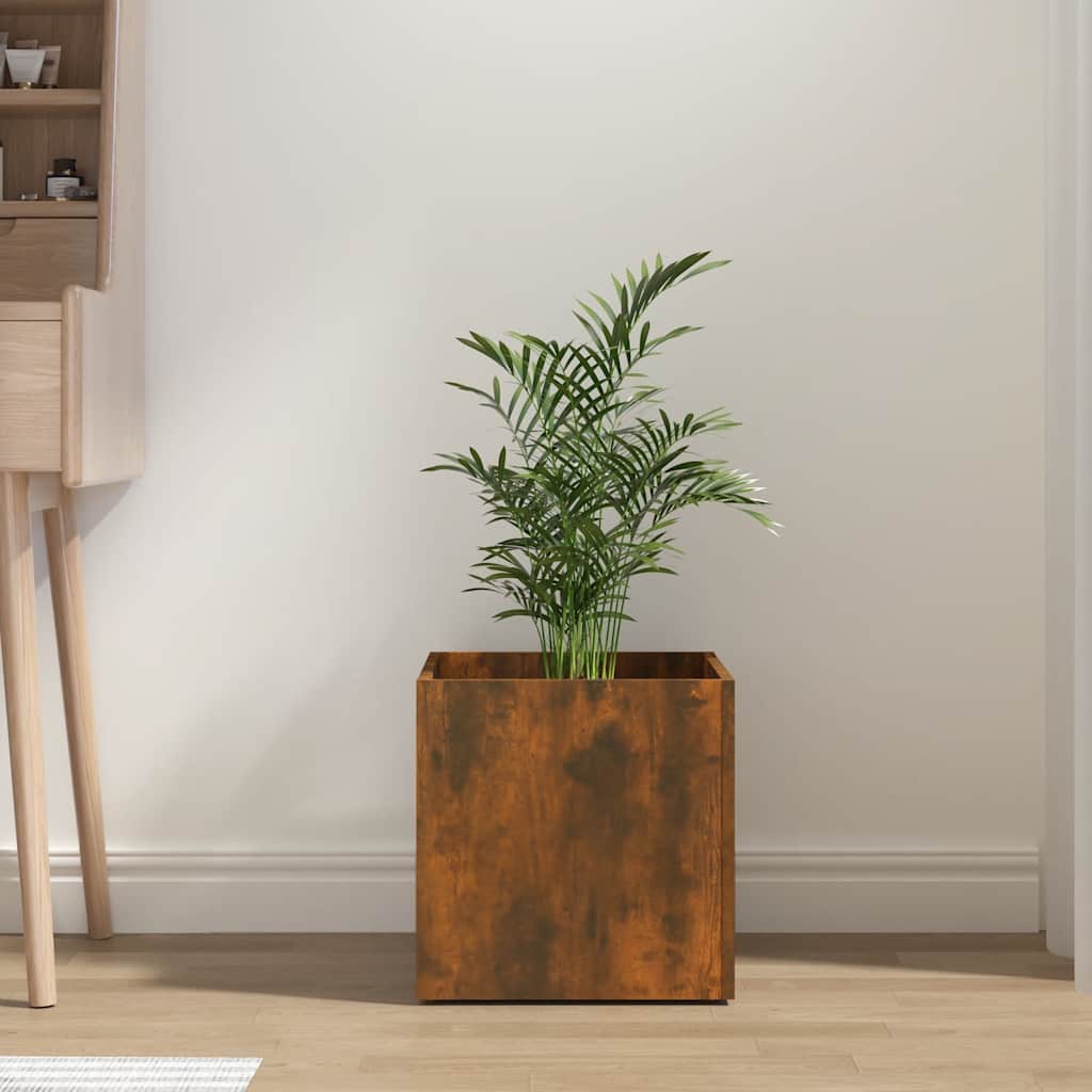 VIDAXL -Pflanzer Big 40x40x40 cm Produkted Holzgeräuchchen -Eiche farbig