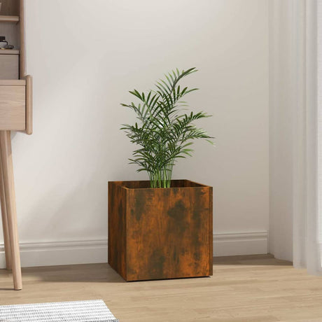 VIDAXL -Pflanzer Big 40x40x40 cm Produkted Holzgeräuchchen -Eiche farbig