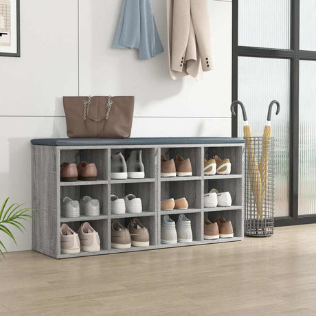 Vidaxl schoenenkasten 2 st 52,5x30x50 cm grijs sonoma eikenkleurig