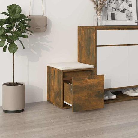 VIDAXL -Speicherbox mit Schublade 40,5 x 40 x 40 cm propertiertes Holzgeräuchchen -Eiche