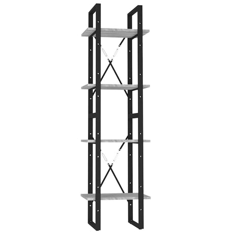 Vidaxl boekenkast 4-laags 40x30x140 cm bewerkt hout grijs sonoma eiken
