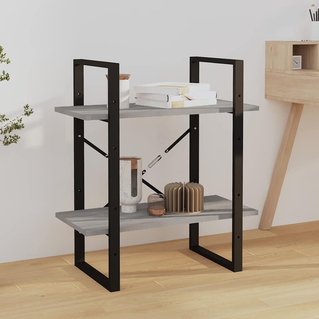 Vidaxl boekenkast 60x30x70 cm bewerkt hout grijs sonoma eikenkleurig