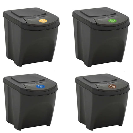 Vidaxl Mülldosen 4 ST Stapelbar 100 l Polypropengrau