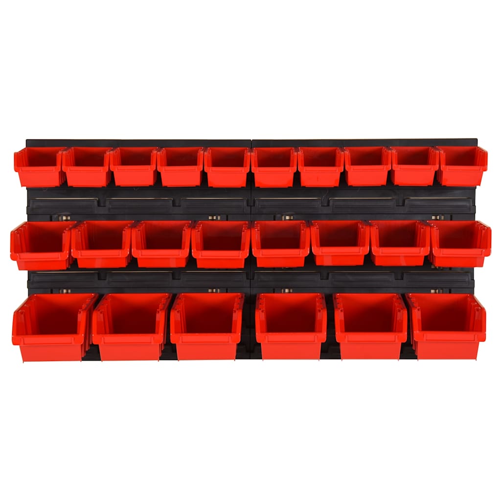 Vidaxl 26-delige sorteersysteemset 77x39 cm polypropeen rood en zwart