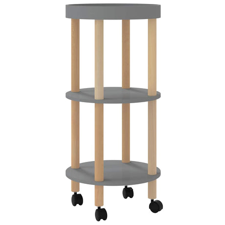 Vidaxl trolley 38x38x82cm bewerkt hout en massief grenenhout grijs