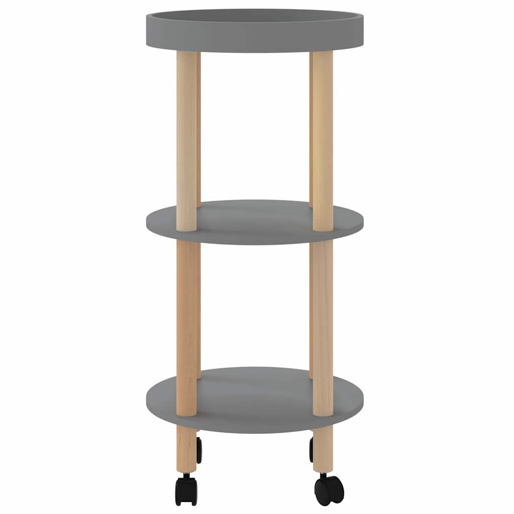 Vidaxl trolley 38x38x82cm bewerkt hout en massief grenenhout grijs