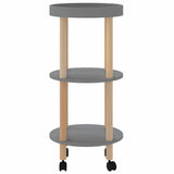 Vidaxl trolley 38x38x82cm bewerkt hout en massief grenenhout grijs