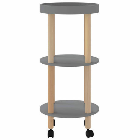 Vidaxl trolley 38x38x82cm bewerkt hout en massief grenenhout grijs