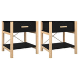 Vidaxl nachtkastjes 2 st 42x38x45 cm bewerkt hout zwart