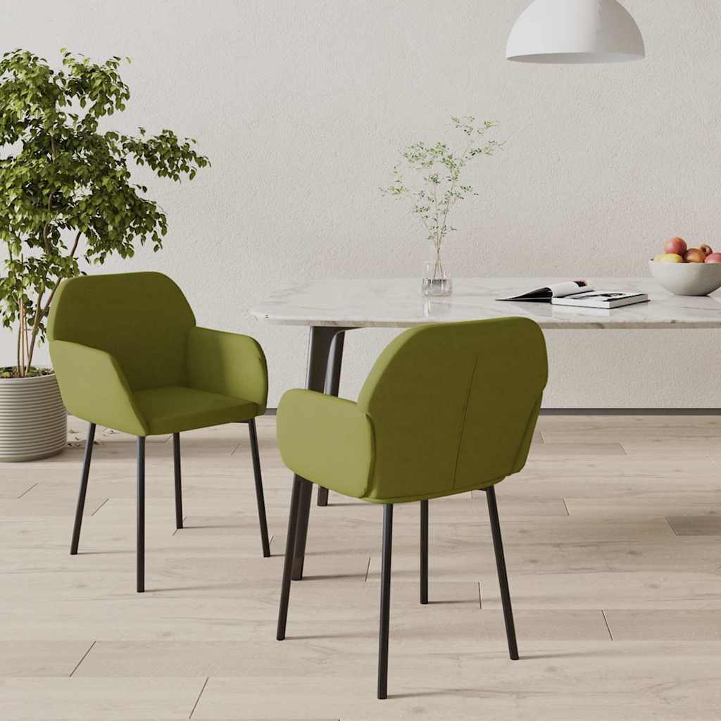 Vidaxl eetkamerstoelen 2 st fluweel lichtgroen