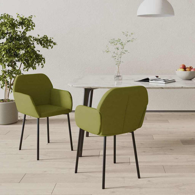 Vidaxl eetkamerstoelen 2 st fluweel lichtgroen