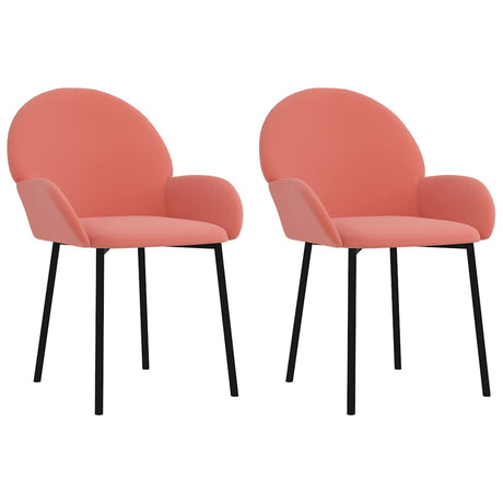 Vidaxl eetkamerstoelen 2 st fluweel roze