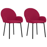 Vidaxl eetkamerstoelen 2 st fluweel wijnrood
