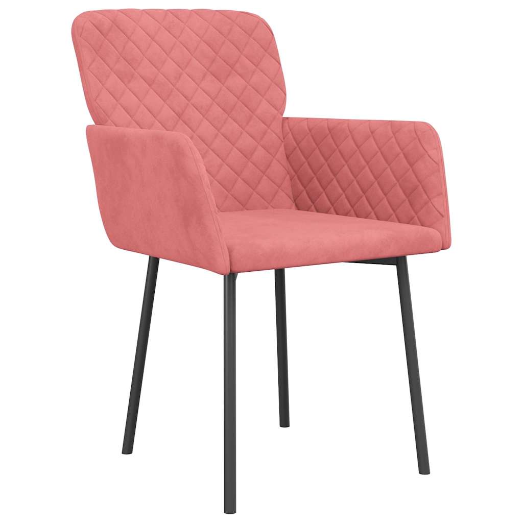 Vidaxl eetkamerstoelen 2 st fluweel roze