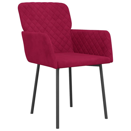 Vidaxl eetkamerstoelen 2 st fluweel wijnrood