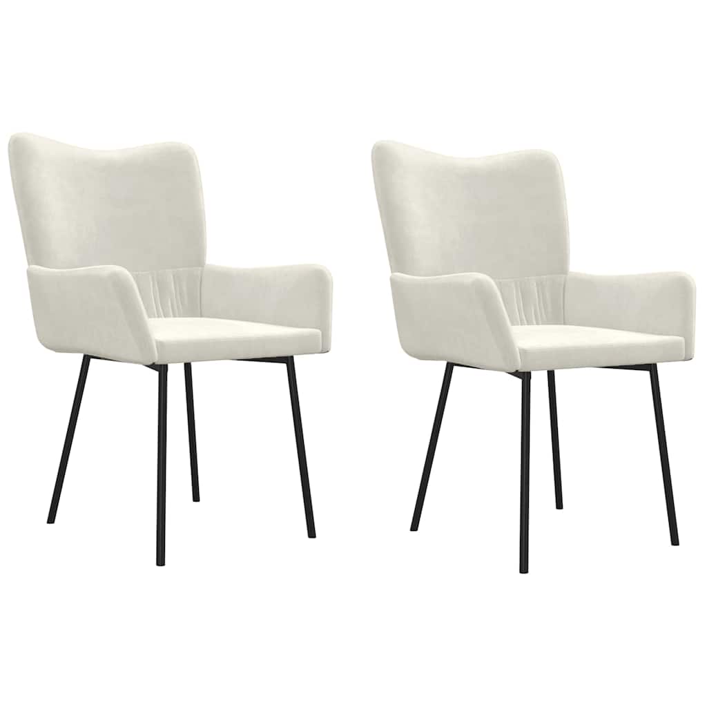 Vidaxl eetkamerstoelen 2 st fluweel crèmekleurig
