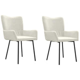 Vidaxl eetkamerstoelen 2 st fluweel crèmekleurig